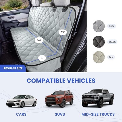 Black Quilted Waterproof Dog Car Seat Cover, 54" Wide