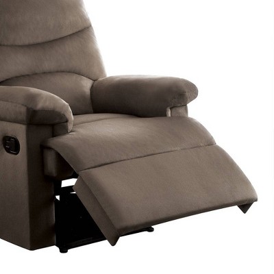 Arcadia Light Brown Microfiber Massage Recliner with Wood Frame