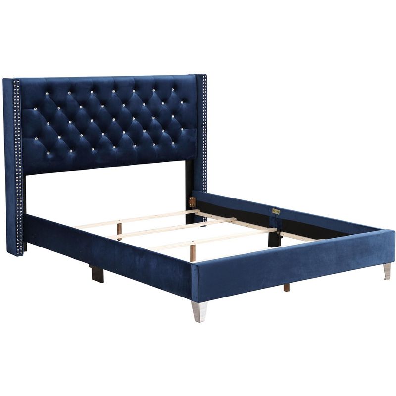 Passion Furniture Julie Tufted UpholsteLow Profile King Panel Bed, 3 of 8