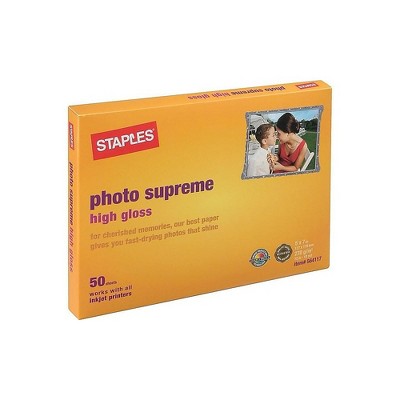 Staples Supreme Glossy Photo Paper 5" x 7" 50/Pack (19892-CC)