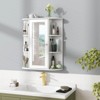 Costway Bathroom Cabinet Single Door Shelves Wall Mount Cabinet with Mirror White - image 2 of 4