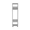Cluster 63" Tall Wardrove with Mirror, Three Shelves, Casters and Hanging Rod, Armoire, Bedroom Clothes Storage, Cabinet Organizer - 4 of 4