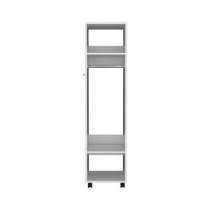 Chery Life 63" Tall Wardrove with Mirror, Three Shelves, Casters and Hanging Rod, Armoire, Bedroom Clothes Storage - 1 of 4
