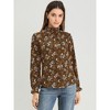 Allegra K Women's Boho Vintage Ruffled Neck Keyhole Back Floral Blouse - 2 of 4