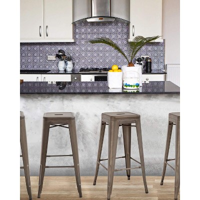 Bronze 30" Stackable Metal Bar Stools Set of 4