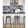 FDW Metal Bar Stools Set of 4 Counter Height Barstool Stackable Barstools  Indoor Outdoor Patio Bar Stool Home Kitchen Dining Stool - 3 of 4
