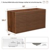 APRILSOUL Bathroom Vanity, Mid-Century Wall Mounted Floating Cabinet with 2 Closing Doors, Wood Grain Texture, Walnut - 2 of 4