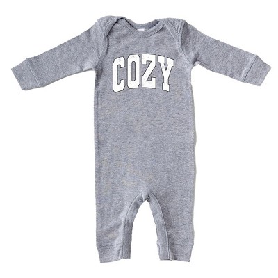 The Juniper Shop Cozy Worn Varsity Baby Romper