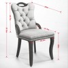 Set of 2 Velvet Tufted Dining Chairs with Solid Wood Handles, Nailhead Trim, Curved Legs, Accent Chairs for Dining Room or Kitchen - 2 of 4