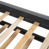 Sapphtopaz Bed Frame with Teddy Vertical Stripes LED Headboard Upholstered Platform Bed for Bedroom, Apartment - 2 of 4