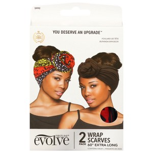 Evolve Products Hair Wrap Scarves - Geometric/Black - 2pk - 1 of 4