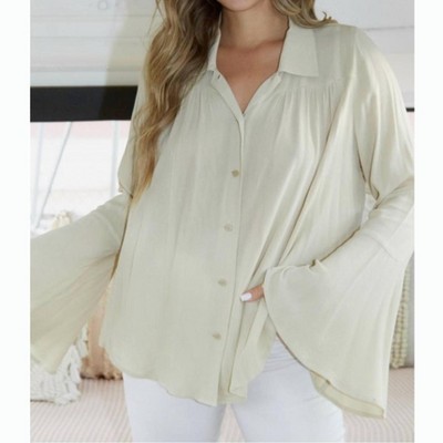 Women's Button down Blouse - Peach Love