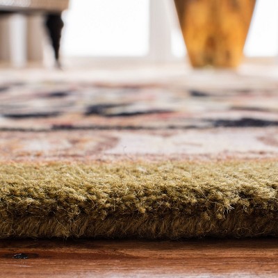 Classic Black and Beige Hand-Tufted Wool Area Rug