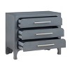 Treasure Trove Accents Three Drawer Accent Chest Burnished Chelsea Gray: Silver Pulls, No Assembly Required - 4 of 4