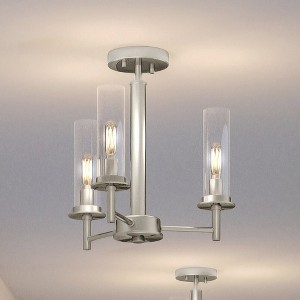 Urban Ambiance Luxury New Traditional Chandelier 14''H x 16''W,  Brushed Nickel Finish,  Griffith Collection, UHP3982 - 1 of 4