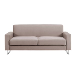 Baylie Sofa French Velvet Taupe - Adore Decor: Chic Mid-Century Modern, 3-Seater, Wood Frame - 1 of 4