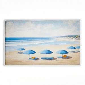Stupell Industries Summer Umbrella Beach Day Printed Plush Bath Mat And Bath Rug, Design By Kim Allen, 18"X30" - 1 of 4