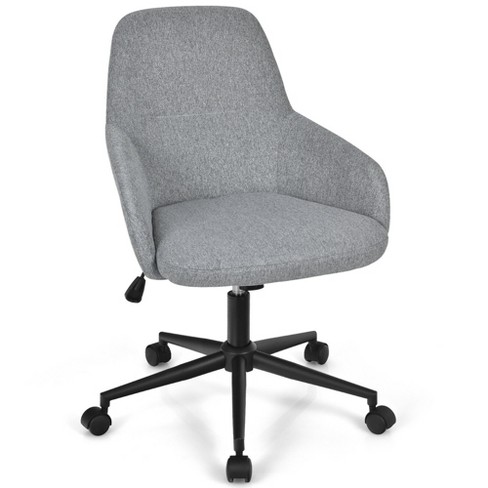 Costway Linen Accent Office Chair Adjustable Rolling Swivel Task