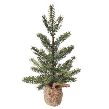Northlight Artificial Pine Tree with Natural Jute Base Christmas Decoration - 14"