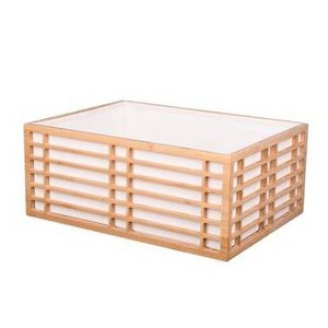 WeThinkStorage Set of 3 Home Storage Organizer Bamboo Bin Large Ivory - 1 of 4