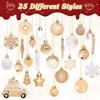 Aoibox 72 Piece Christmas Ornaments Set 25 Styles Shatterproof Tree Decorations Gold Plastic Champagne Easy Hang for Home Holiday - 4 of 4