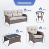 Buenhomino 5 Pieces Patio Furniture Set, Outdoor Wicker Sofa with Rattan Chairs, Coffee Table, All Weather High Back Couch with 5" Thick Cushions - 4 of 4