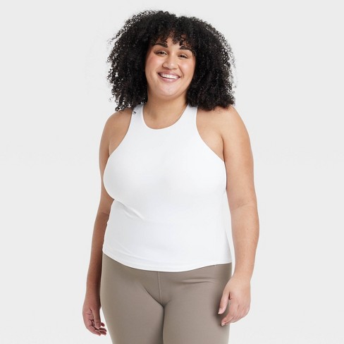 Women's Essential Racerback Tank Top - All In Motion™ White S : Target