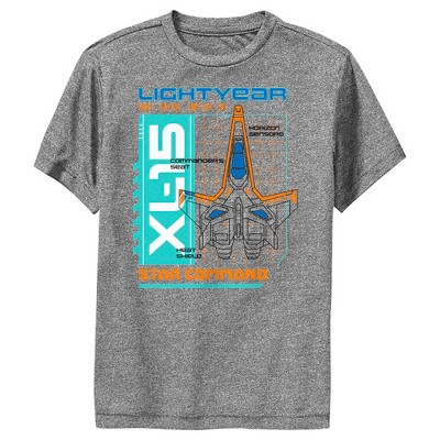 Boy's Lightyear Xl-15 Spaceship Blueprints Performance Tee - Charcoal ...