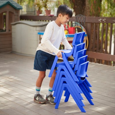 Bright Blue Ergonomic Plastic Stackable School Chair 4-Pack