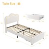 Twin Upholstered Smart LED Bed Frame with Adjustable Hills Headboard, PU Leather Platform Bed Frame for Kids - 2 of 4