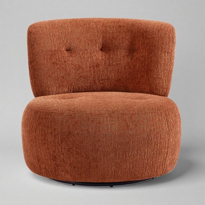 Art Leon Jacquard Flannel Fabric Modern Swivel Accent Side Chair