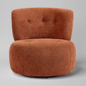 Art Leon Jacquard Flannel Fabric Modern Swivel Accent Side Chair - 1 of 4