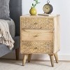 Accent Cabinet Bohemian with Carved Drawers for Bedroom Storage 18in Wide - 3irtyhousy - 2 of 4