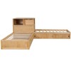 Twin Size L-Shaped Platform Bed Frame Corner Bed with Desk, Trundle & LED Light - ModernLuxe - 4 of 4