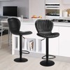 Set of 4 Home Bar Stools – Striped Backrests, Polyester-Sponge Padded Upholstery - 2 of 4