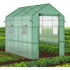 Large 57x85x77 Portable Greenhouse with 8 Shelves, Heavy Duty Walk in Green House, PE Cover & Mesh Windows for Outdoor and Indoor Garden Use Green - 2 of 4