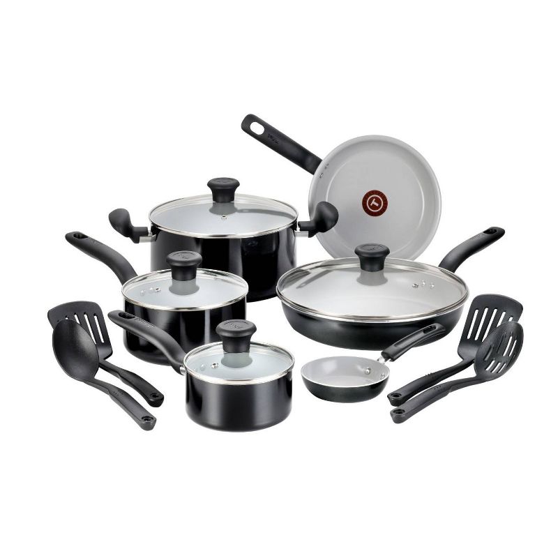 T-fal 14pc Cookware Set, Initiatives Ceramic Black, 3 of 10
