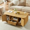 46.5" Oval Coffee Table with Large Storage and Drawers, Modern Accent Center Table  for Living Room, Office, or Small Spaces–The Pop Home - 3 of 4