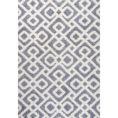 Astrid Retro Trellis High-Low Cream and Gray 5' x 8' Area Rug