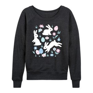 Women's - Instant Message - Easter Scene Lightweight French Terry Slouchy - 1 of 4