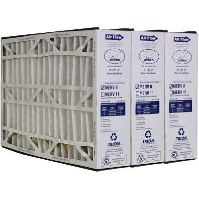Trion 255649-105 Air Bear 16 x 25 x 5 Inch MERV 8 High Performance Air Purifier Filter Replacement for Air Bear Cleaner Purification Systems (3 Pack)