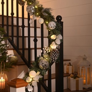 MOEPISY 9 Feet Pre-Lit Christmas Garland with Lights - 1 of 4