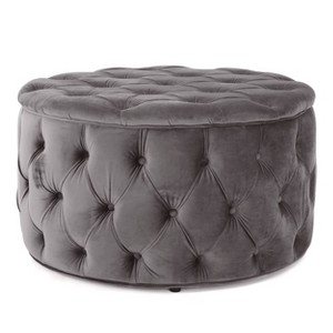 NicBex Ottoman Foot Rest with Buttons Stylish Footstools and Ottomans Round Upholstered Velvet Ottoman for Bedroom, Living Room - 1 of 4