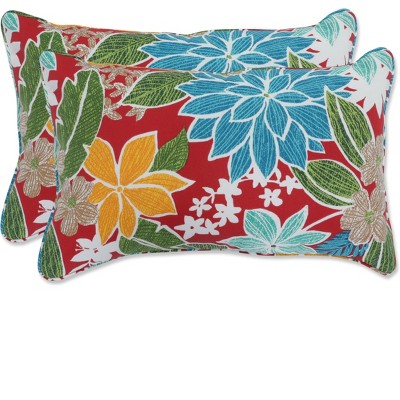 Bora Cay 2pc Outdoor/Indoor Throw Pillows Red - Pillow Perfect
