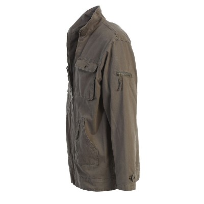 GIOBERTI Men's 100% Cotton Casual Outerwear Twill Multi Pocket Cargo Shirt Jacket, Navy, L — фото 2