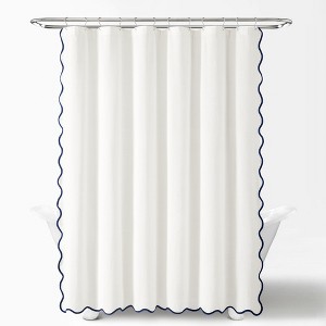 Lush Decor Coastal Chic Scallop Edge Shower Curtain - 1 of 4