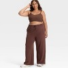 Women's Airy Sleek Ribbed Wide Leg Sweatpants - All In Motion™ - 3 of 3