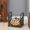 Syemin Firewood Racks and Carriers Indoor Outdoor Firewood Holde Firewood Rack Outdoor Wood Racks Outdoor for Firewood, Black, 16.5"*13.25"*17" - 2 of 4