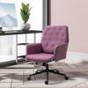 Vinsetto Modern Mid-Back Tufted Velvet Fabric Home Office Desk Chair with Adjustable Height, Swivel Adjustable Task Chair with Padded Armrests - image 3 of 4