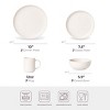 SEVOBAL 12-Piece Stoneware Dinnerware Set with Mug Microwave Dishwasher Friendly Stackable Matte Glaze Plates Bowls Service for 3, White, 10"*10"*2.4" - 3 of 4